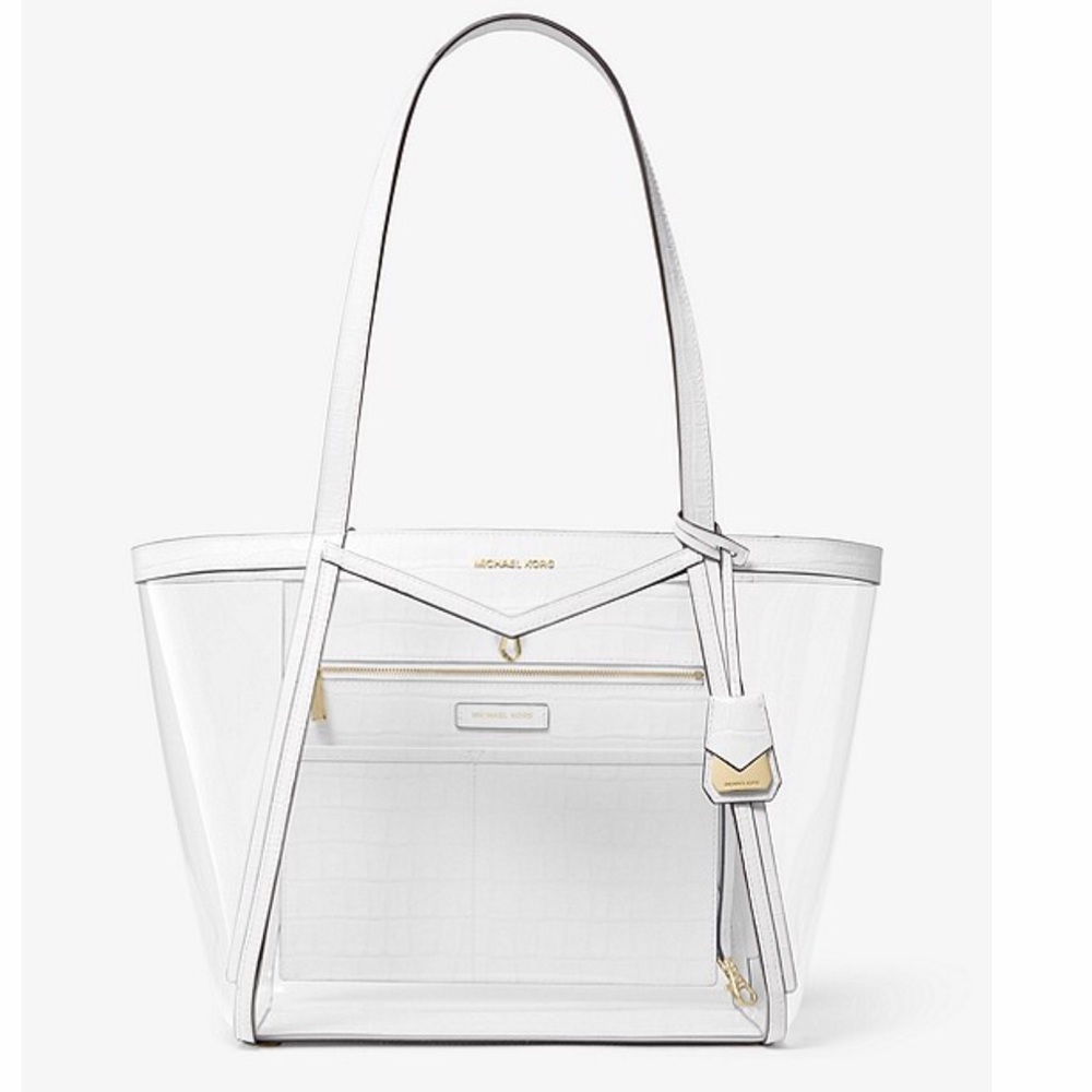 NWT Large Clear & Leather Tote- Michael Kors